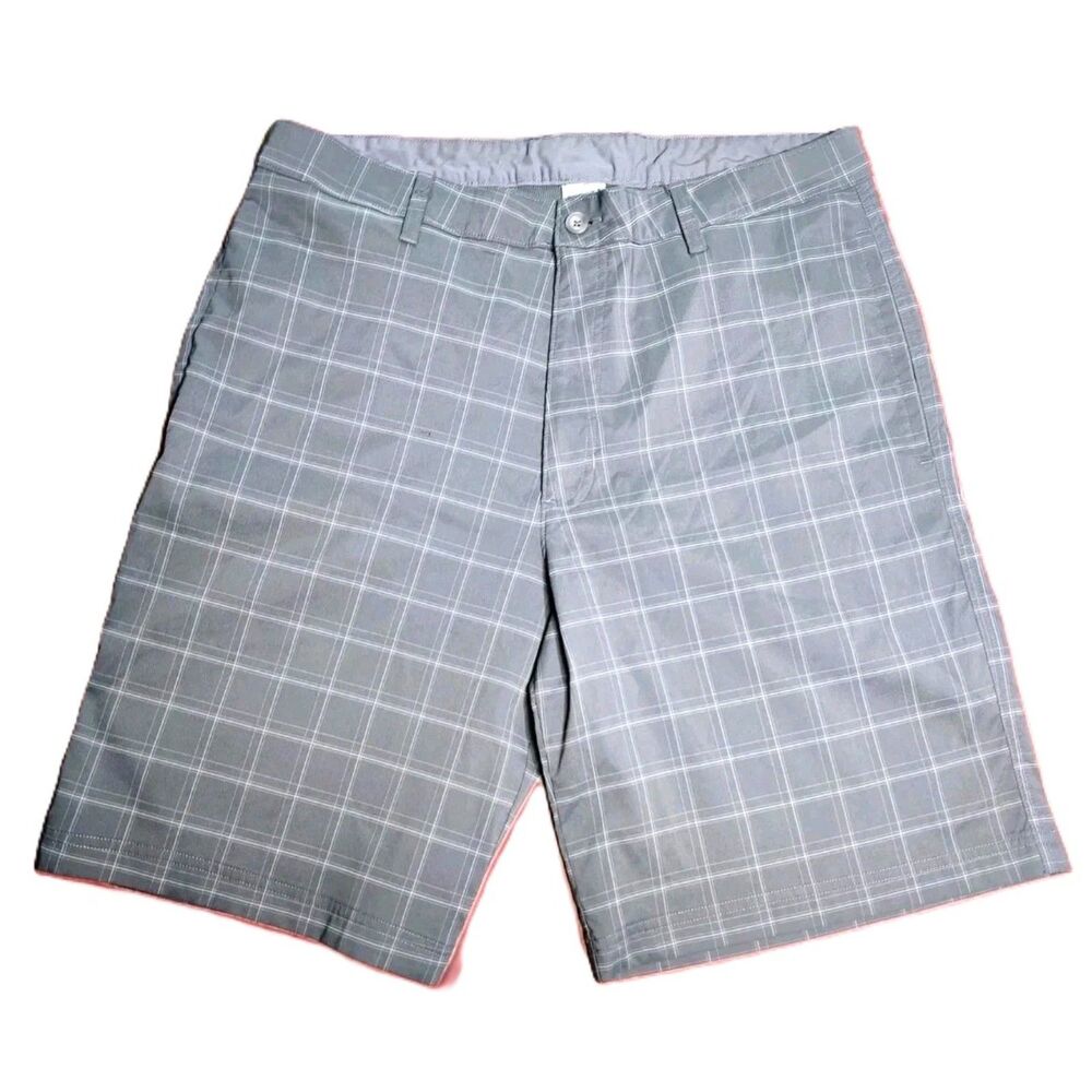 Champion Duo Dry Golf Shorts Men’s 36W Gray Plaid Stretch Performance Casual